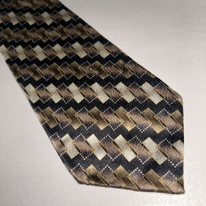 Pierre Cardin Silk Tie Shades Of Brown Cascading Cubes